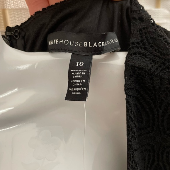 White House Black Market Black Camisole Blouse with Lace - Picture 3 of 6